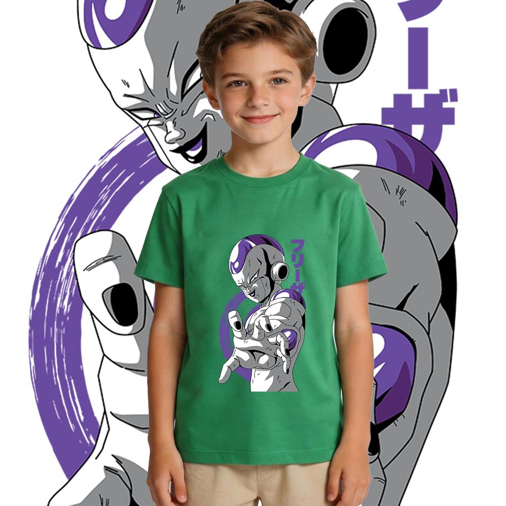 Dbz Freezer Anime Print Cotton Boys Girls Kids T Shirt Casual Summer Top Soft Breathable Children Clothes