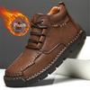 Handmade Leather Men Ankle Boots Casual Shoes Comfortable Walking Boots New Soft Leather Men Warm Winter Boots Sneakers