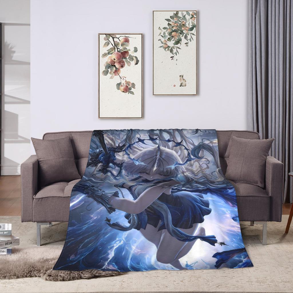 Fleurdelys Wuthering Waves Flannel Blankets Soft Durable Throw Blanket for Bedroom Picnic Funny Bedspread Sofa Bed Cover