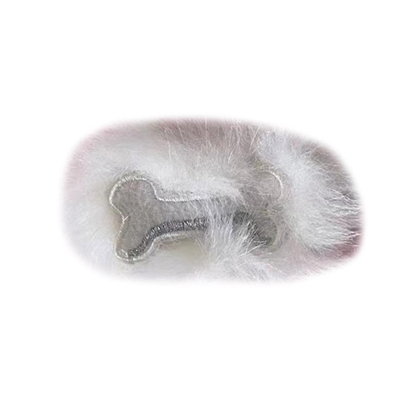 Unique Bone Hairpin Y2K Cute Hair Clip Plush Dog Bone Shape Hair Barrettes Fun Hair Clips Brooch Halloween Jewelry Gift