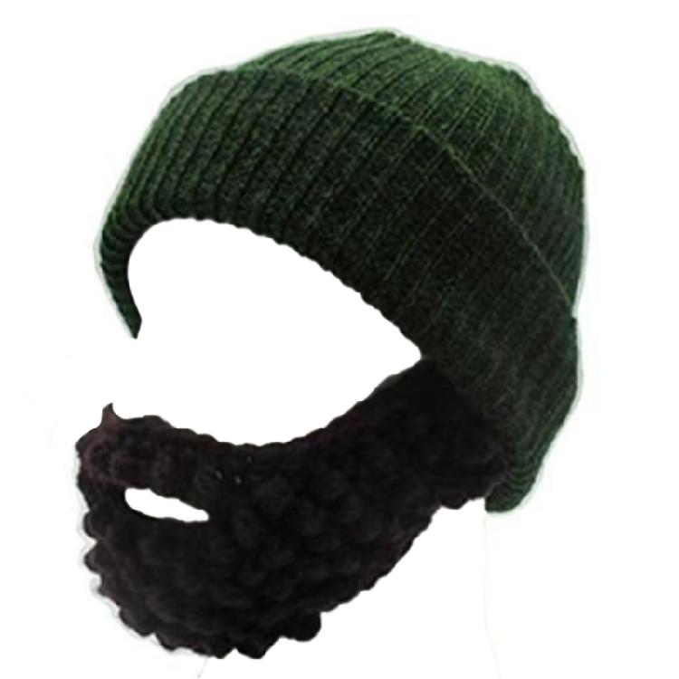 

Winter Knit Beard Hat Keep Warm Balaclava Windproof Full Face Cover for Adult зелений