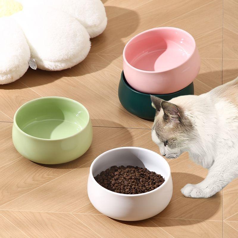 Buddha Series Ceramic Water Bowl for Cat And Dog, Overturn Proof Diagonal Anti Slip Large Capacity Tableware, Pet Supplies , 1Pc