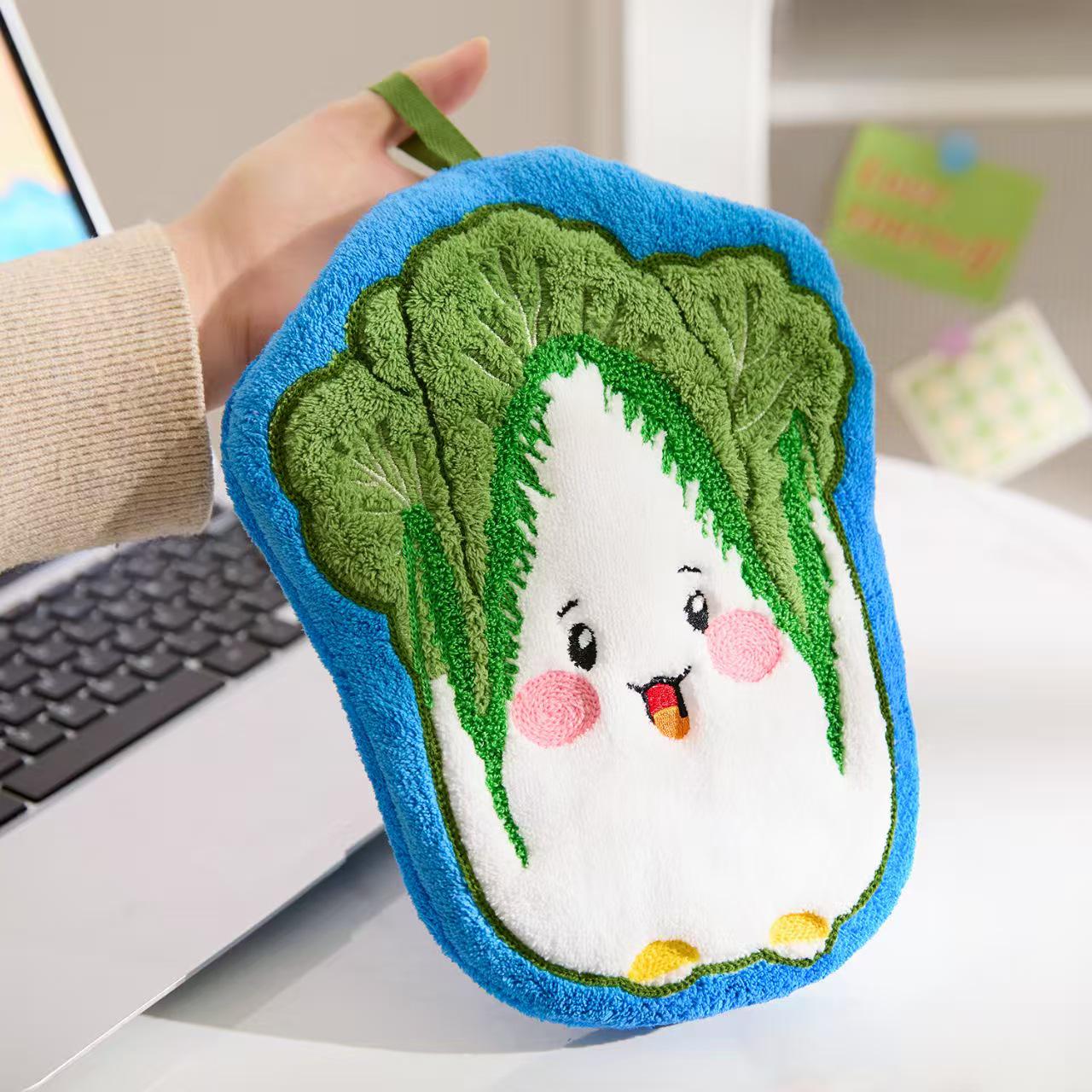 Cute Cabbage Design Hanging Kitchen & Bathroom Absorbent Hand Towel Regular