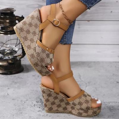 Mode 2024 Nouvelles Chaussures pour Femmes Chaussures de Mode Pantoufles Décontractées Été Imprimé Vintage Pantoufles à Bout Ouvert Légères et Confortables