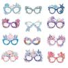 12 Pcs Mermaid Theme Party Glasses for Kids Paper Photo Props Flexible Frame 3D Scale Pattern Birthday Halloween Cosplay