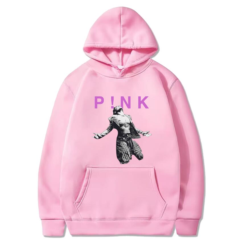 Hot Sale Pink P!NK Singer 90s Music Black New Hoodie Unisex Oversized Fleece Long Sleeve Pullover Men Women Vintage Sweatshirt
