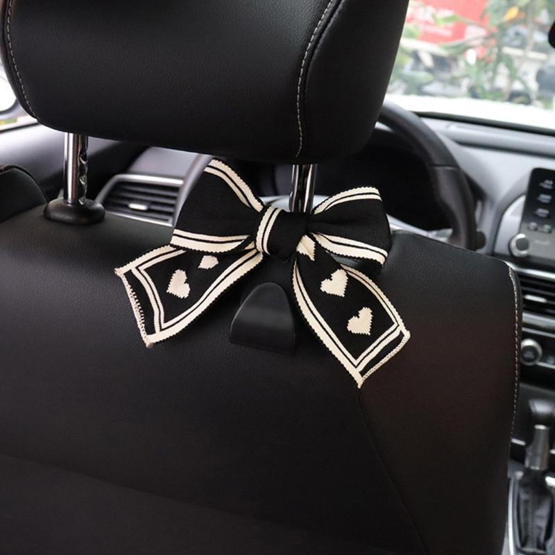 Universal Lovely Bowknot Car Hooks Back Vehicle Headrest Organizers Storage Stylish & Practical Accessories ABS Hook