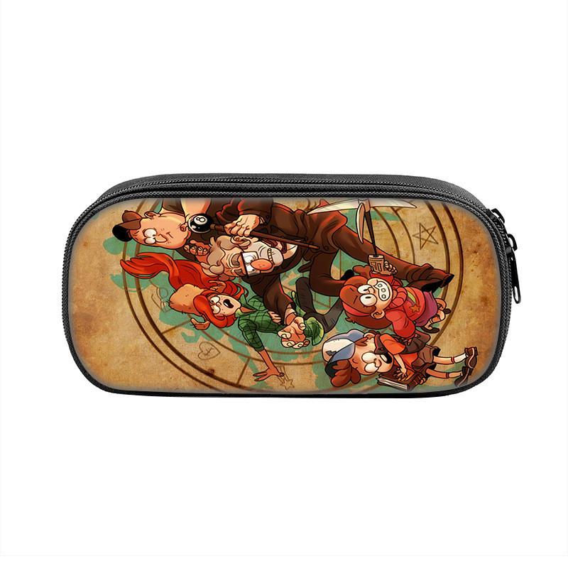 Gravity Falls Cartoon Pencil Case Large Capacity Nylon School Supply Organizer For Students