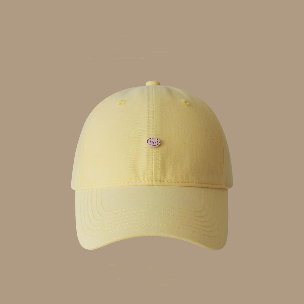 Soft Top Wide Brim Cap For Girls With Solid Color Design And Puppy Decoration For Fashionable Outdoor Use