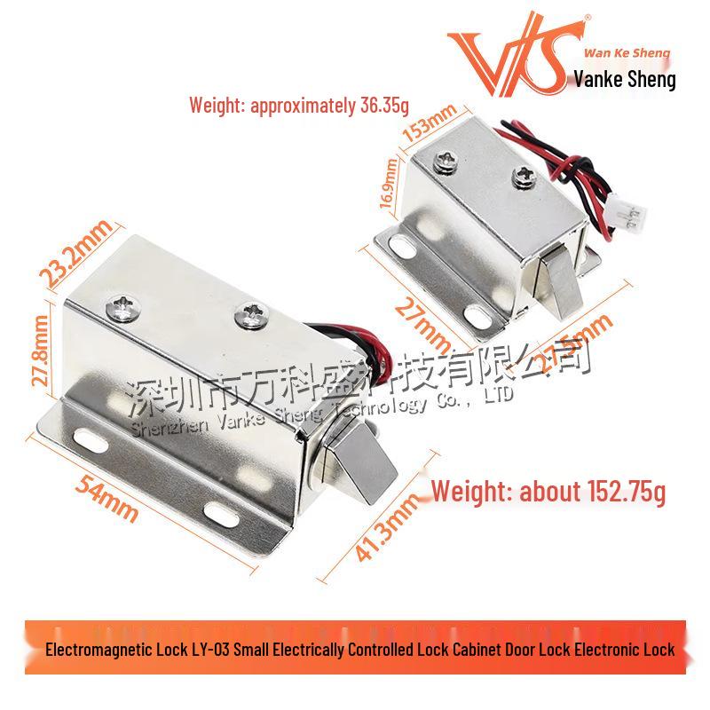 Kompaktní elektromagnetický solenoidový zámek DC 12V LY-03 - Elektronický západkový šroub na dveře skříně