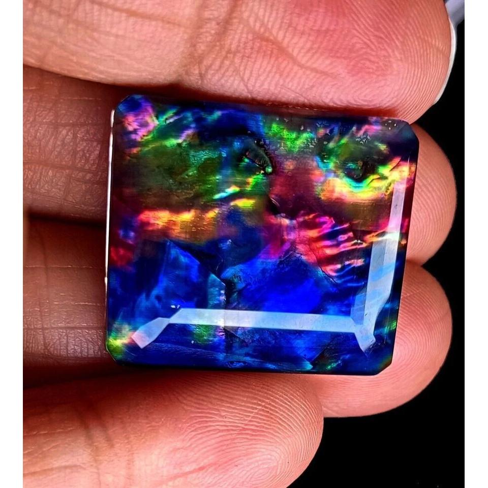 Stunning Opal-Like Organic Ammolite Doublet Natural 30+ Ct Certified Gemstone