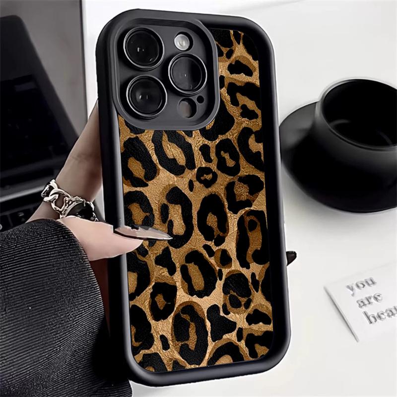 

Leopard Print Graphic Silicone Phone Case For iPhone 16 15 14 13 12 11 Pro Max XS X XR 7 8 Plus 15 Shockproof Soft Bumper Cover iPhone 13