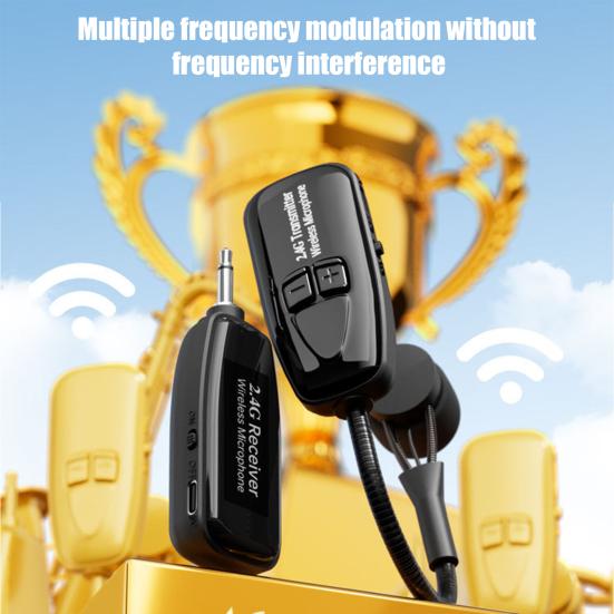2.4G Wireless Musical Instruments Microphone 30M Range Clip-on Saxophone Microphone System Multi-Purpose Instrument Condenser Pick Up Receiver