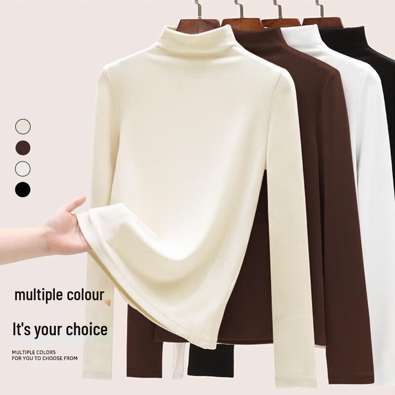 Jeanswest Women's Fleece-Lined Semi-High Neck Thermal T-Shirt
