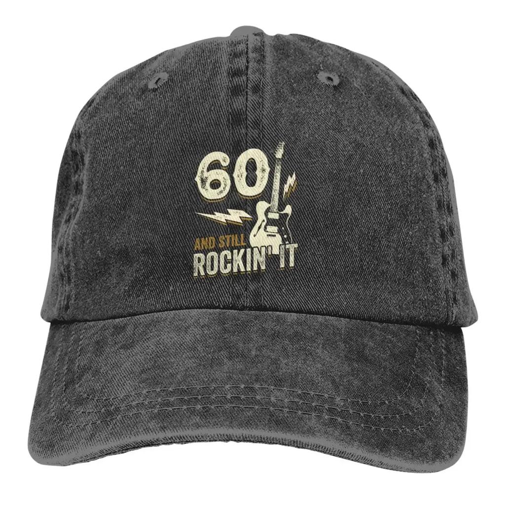 Guitar Rock Multicolor Hat Peaked Men Women's Cowboy Cap 60th Birthday Baseball Caps Personalized Visor Protect Hats
