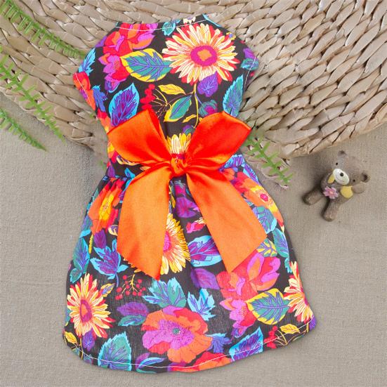 Vestido de princesa para cachorro adorável confortável para animais de estimação atraente macio laço floral vestido para cachorro filhote de cachorro uso diário