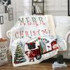 Pink Christmas Throw Blanket - Cartoon Santa Claus Fleece for Kids,Boys,Girls, Women - Snowman Pine Fuzzy Sherpa With Christmas