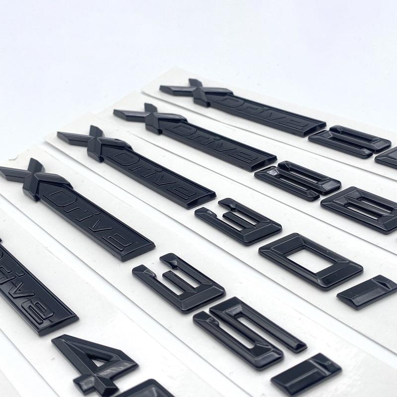 Car Emblem Sticker 3D ABS Glossy Black XDrive18i 20i 23i 25i 28i 30i 35i 40i 45i 50i 55i For BMW X1 X2 X3 X4 X5 X6 X7 GT