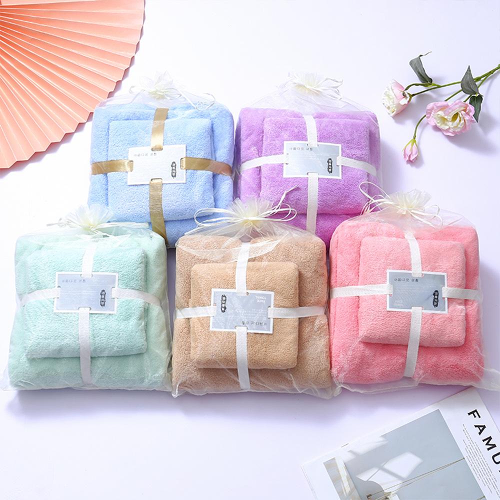 Towel Bath Towel Bath Towel Set Thickened Cut Edges No Hair-Loose High-Dense Coral Velvet Sleeve Sleeve Sleeve Gift Nice Idea Towel