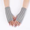 Comfortable Winter Arm Sleeves Fingerless Gloves Soft Acrylic Fibre Cable Knit Gloves For Outdoor Daily Use And Sport