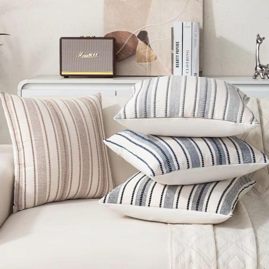 Federe Cuscino Decorativo Strisciate Texturizzate Stile Boho Farmhouse per Arredo Casa Soggiorno Letto