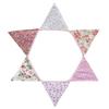 Pink Pastoral Floral Cotton Bunting: Children's Party or Wedding Decoration Hanging Flag