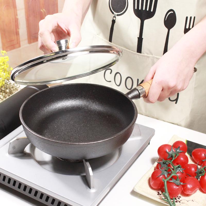 Antihaftbeschichtete Gusseisen-Flachpfanne für Pfannkuchen, Knödel, Eier, Crêpes und Steaks