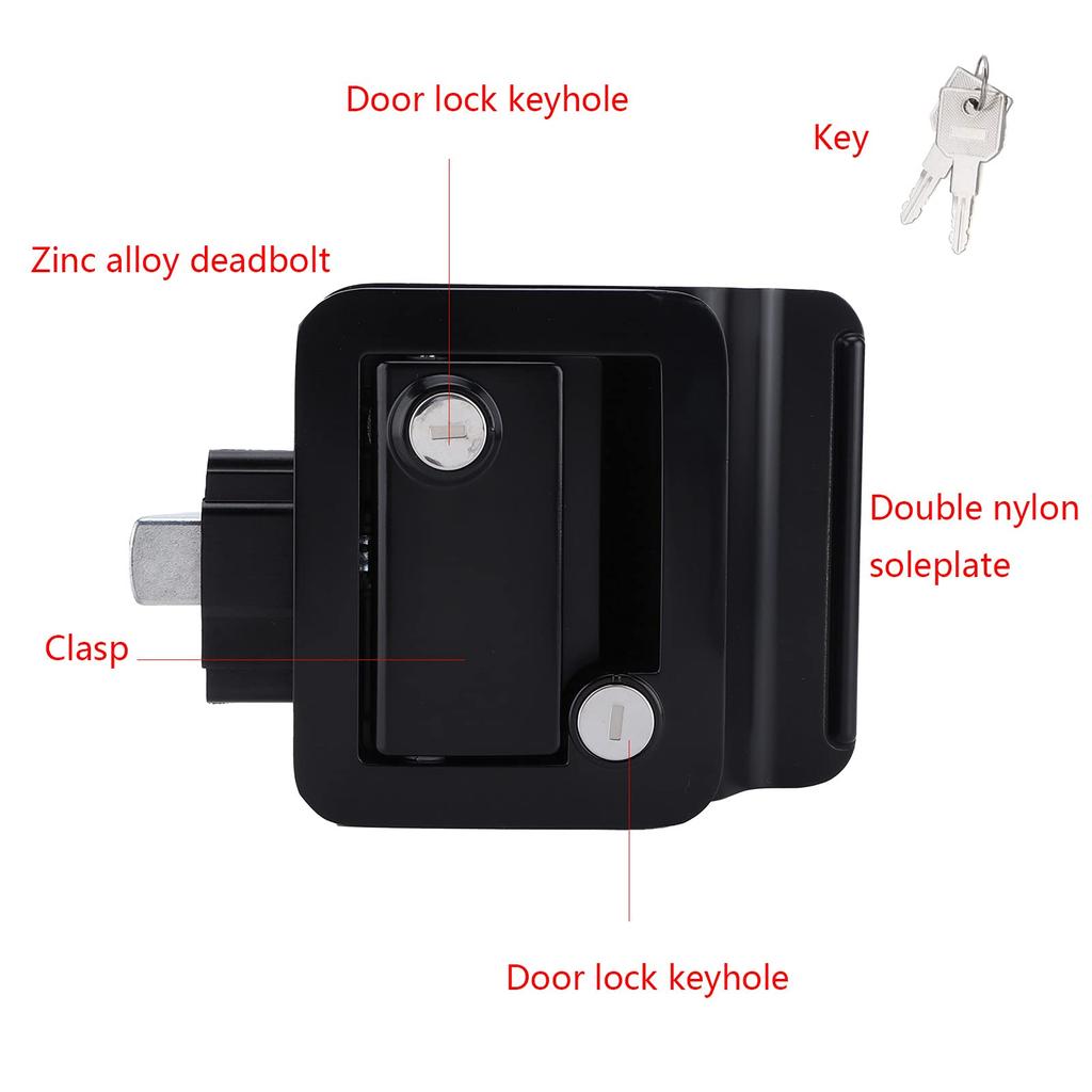 Qinlorgon Wohnmobil-Türschloss, Autotürschloss, Wohnmobil-Camper-Anhänger-Riegelriegel Auto-Türschloss für Yacht