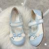 Lolita cute bow small leather shoes autumn new Japanese thick heel soft cute single shoes high heels