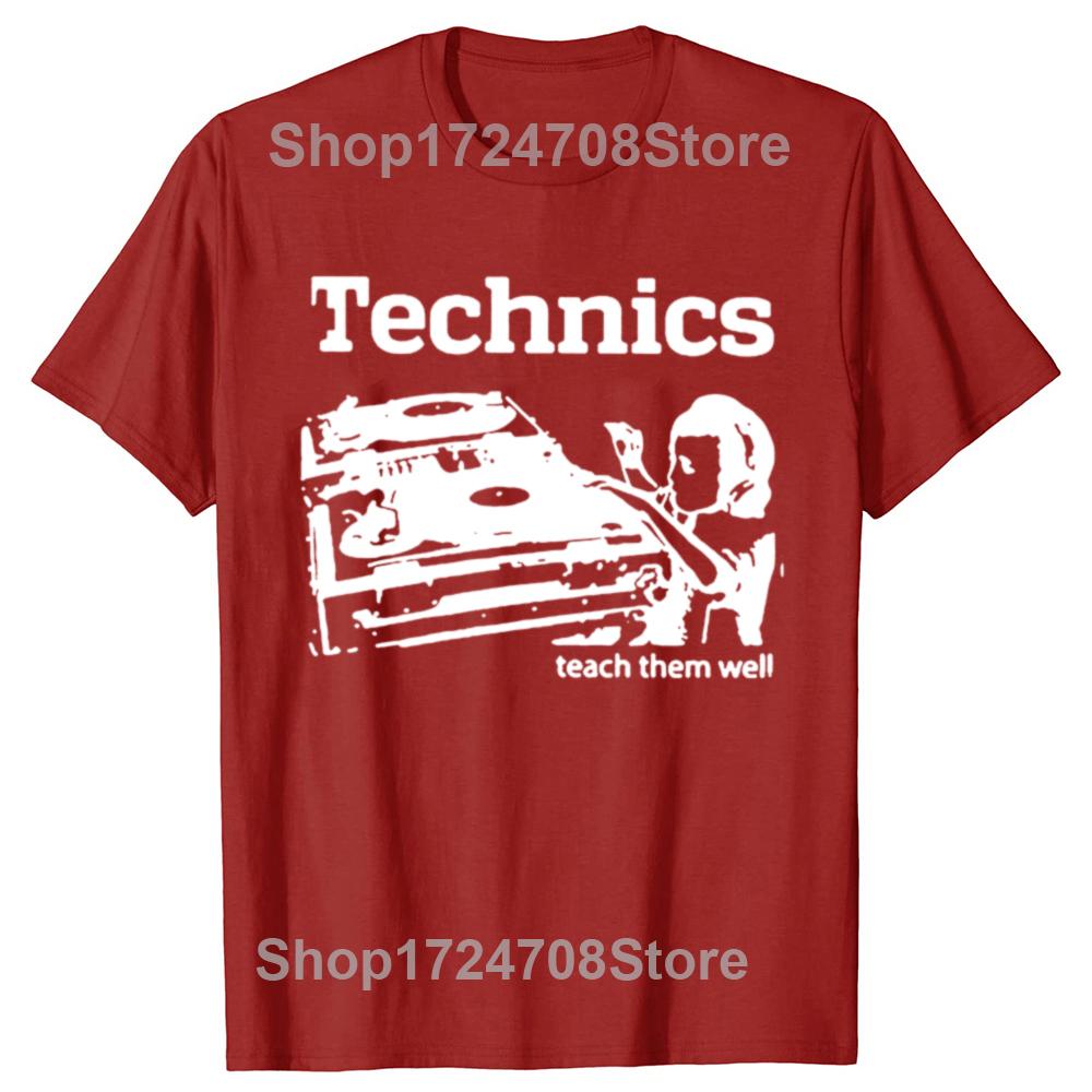 Lustige DJ Technics Teach Them Well Grafik T-Shirts Herren Damenmode Lässiges T-Shirt 100% Baumwolle Lockeres Oversized T-Shirt