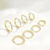 4 pairs Simple Small Hoop Earrings Minimalist Plain Round Earrings Earrings Set  Girls