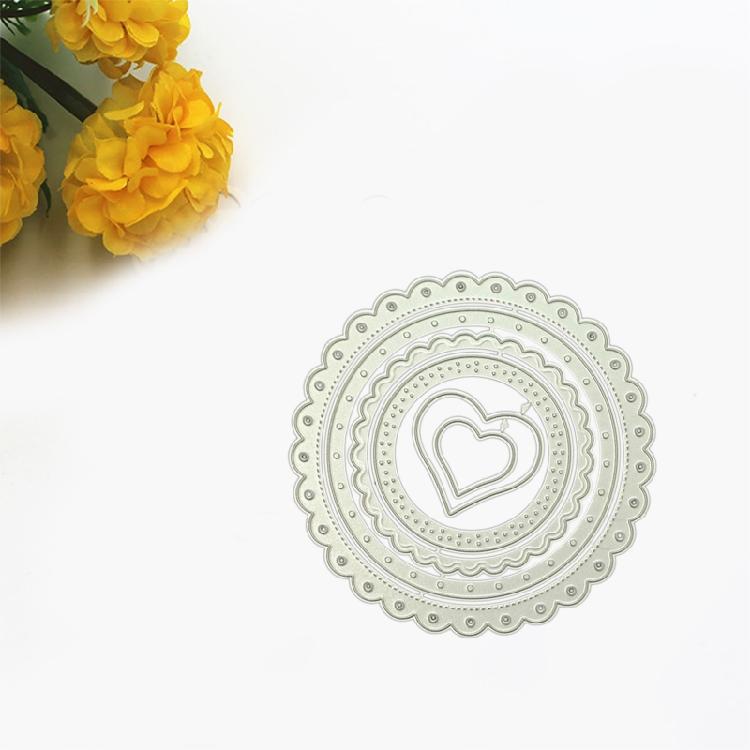 Lace Border Cutting Die DIY Embossing Moulds Round Stencil Template Card Making