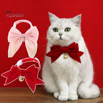 Stylish Exquisite Bright Color Pet Neck Circle Pet Kitten Cat Velvet Bowknot Collar Pet Supplies