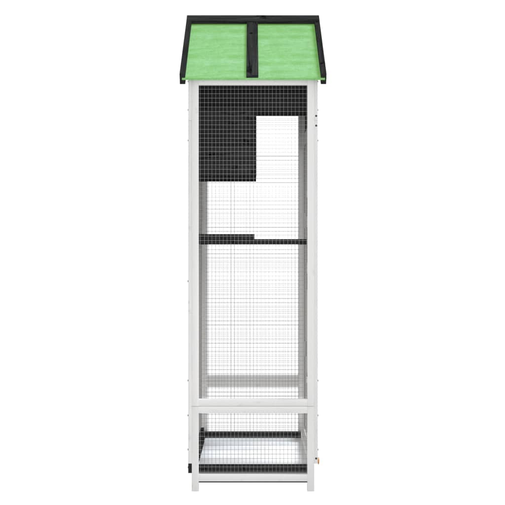 Vidaxl Bird Cage, Grey, 91.5X53X170 Cm, Solid Pine Wood