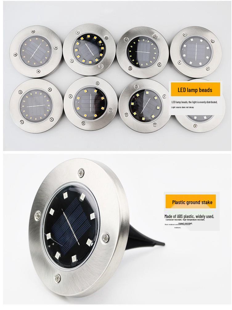Waterproof Solar Underground Light for Outdoor Lawn, Villa, and Courtyard - Cross-Border Landscape Ground Insert Light