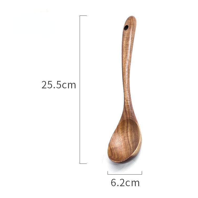 Kitchen Utensils Set Thailand Teak Wood Tableware Set Spoon Ladle Rice Colander Soup Skimmer Kitchenware Cooking Tools