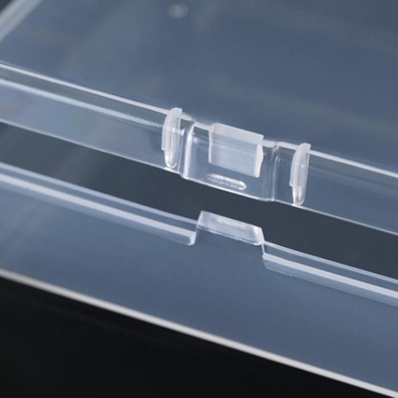 10Pcs Rectangular Transparent Plastic Box Jewelry Card Stationery Storage Box Small Item Storage Box