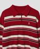 Tudument Retro Stripe Polo Knit Red
