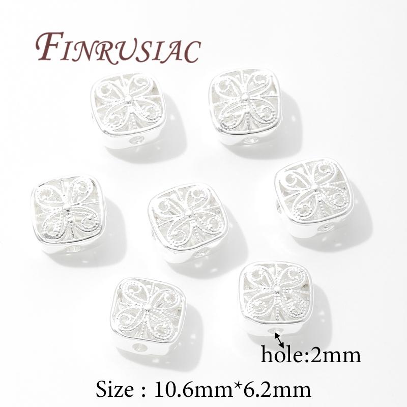 

2-6Pcs/Lot Hollow Square Beads 18K Gold Plated Spacer Beads For Jewelry,Separators For Bracelets Accessories DIY Findings 2 pieces