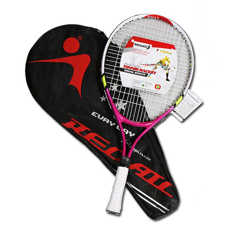 Spesiell tennisracket for tenåringer 23-tommers tennisracket i aluminiumslegering Sterk nylontråd for trening for barn
