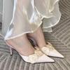Fashion Elegant High Heeled Shoes Pointed Toe Woman Sandals Summer 2025 Fashion Pumps New Luxury Chaussure