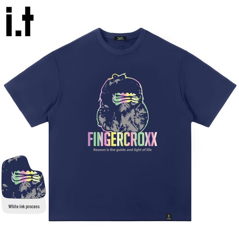 Fingercroxxit Men s Loose Fit Cotton Short Sleeve T-Shirt L