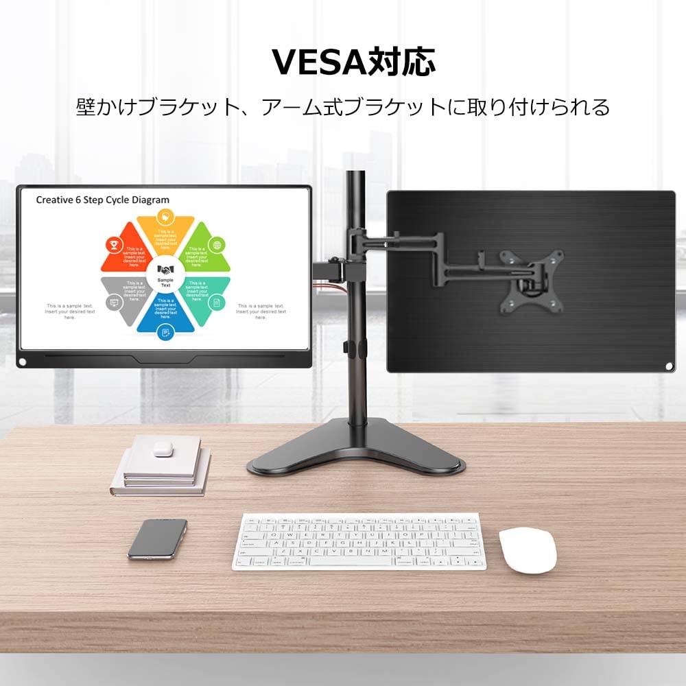 EVICIV Mobile Monitor Mobile Display Thin Lightweight IPS Panel USB Mini HDMI with Case VESA Compatible 14-inch 19201080 Type-C EVC-1401