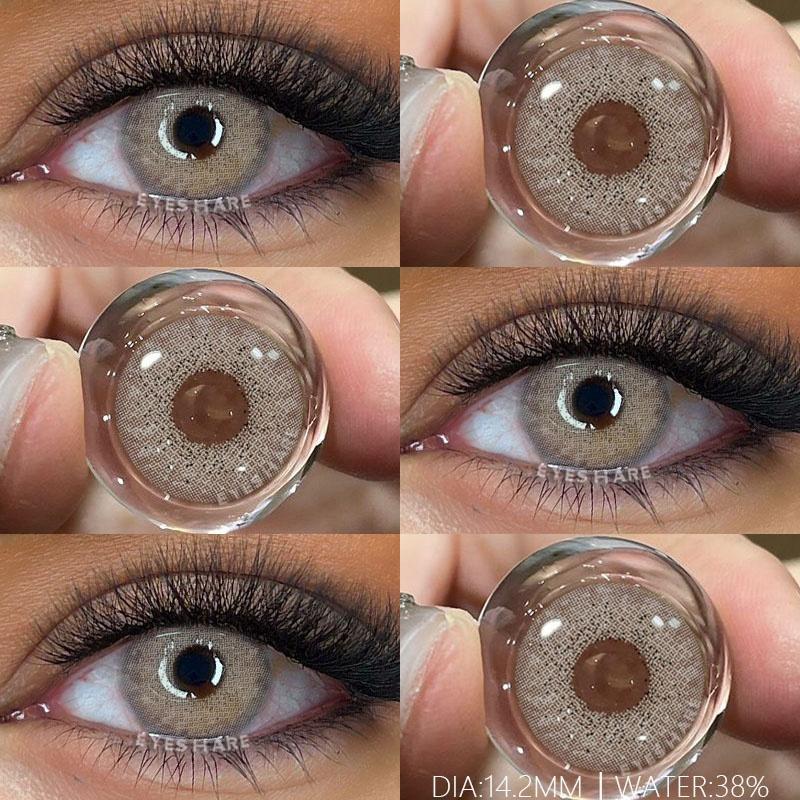 2Pcs Colored Pupils for Eyes Green Natural Look Eye Contacts Gray Fashion Lenses Beauty Color Eye Lens Brown Lenses