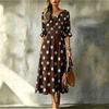 Damen Polka Dot Print Schmeichelhaftes Taillenbetonendes Midi-Kleid für Urlaub und Resort