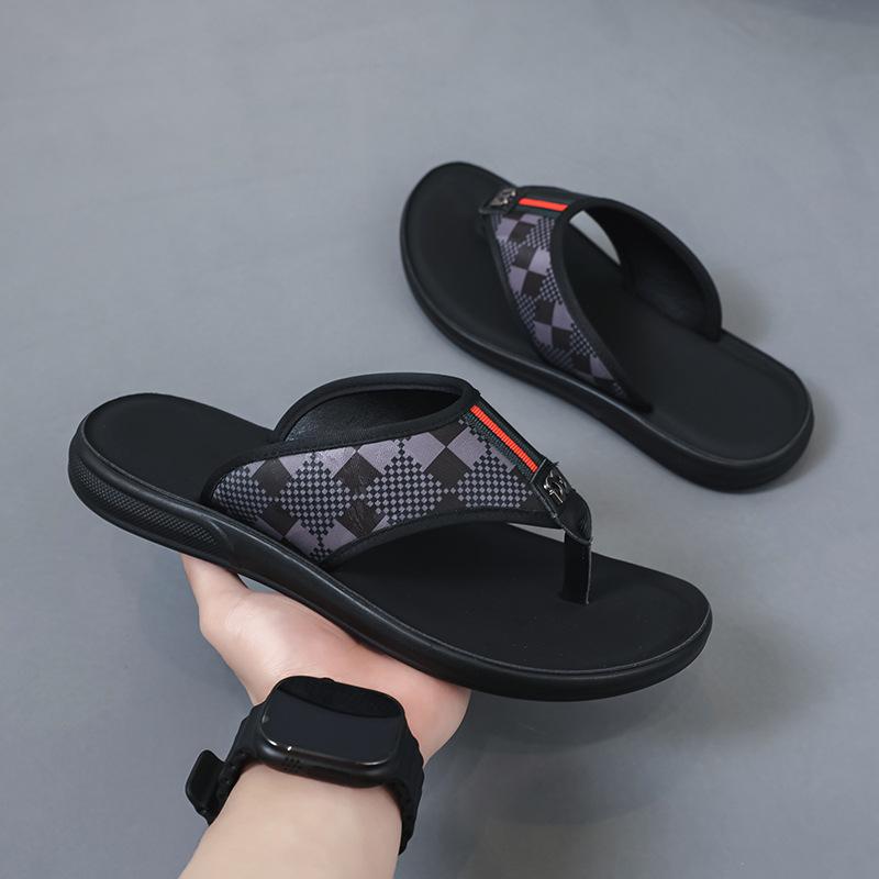 

Шлепанцы мужские 2025 новая летняя одежда нескользящая с принтом в виде защипов интернет-знаменитости сандалии 2025 прямые продажи 804-K 38 чёрный