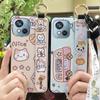 Dirt-resistant Wrist Strap Phone Case For Blackview Oscal C80 Cartoon Wristband Kickstand Silicone Cute Soft case Ring