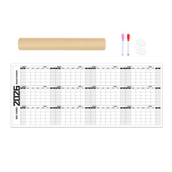 Super Large Wall Sticker 2026 Calendar Reusable Matte Whiteboard Home Work Planner Year-Round Planning Tool