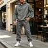 Men's Color Hoodie Set - Casual Two-Piece Track Suit for Sports and Daily Wear