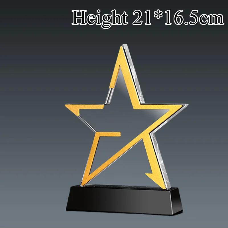 Customized Crystal Trophy High-End Metal Gold, Silver, Copper, Award Honor Gift Excellent Employe Souvenir, Home Decoration, 1Pc